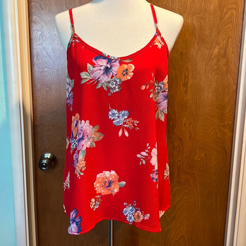 Red Floral Tank